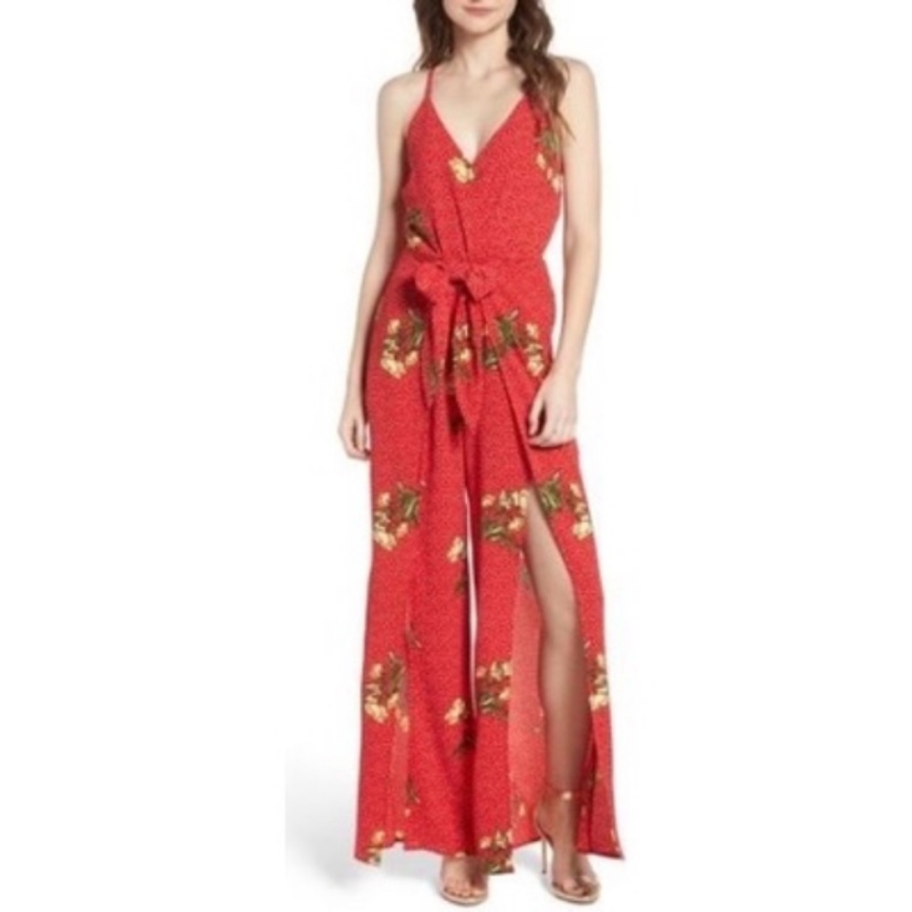 Brand New Floral Wrap Jumpsuit Socialite